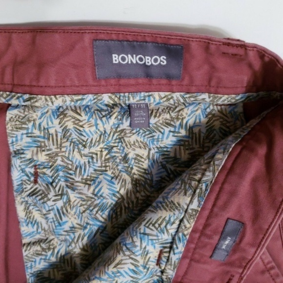 Bonobos ATHLETIC FIT Slim Red Chino Pants 32 30 - Picture 8 of 8
